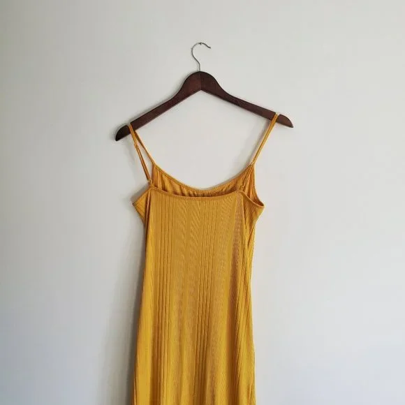 MAGAZINE | Golden mustard yellow button down maxi / midi dress (Size M) - Picture 7 of 10